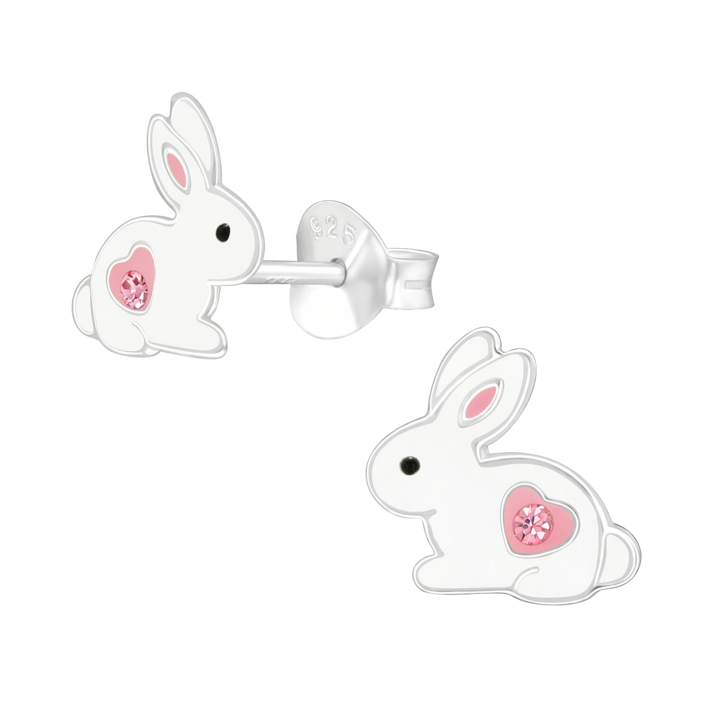 Easter Bunny Earrings - Sterling Silver Rabbit Studs