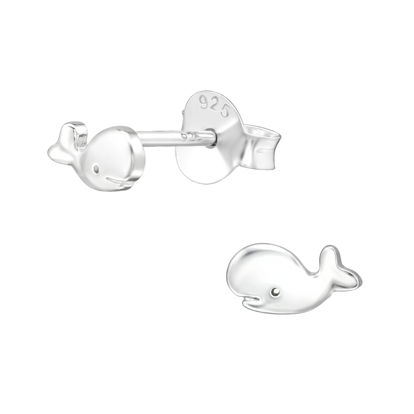 Sterling Silver Baby Whale Earrings