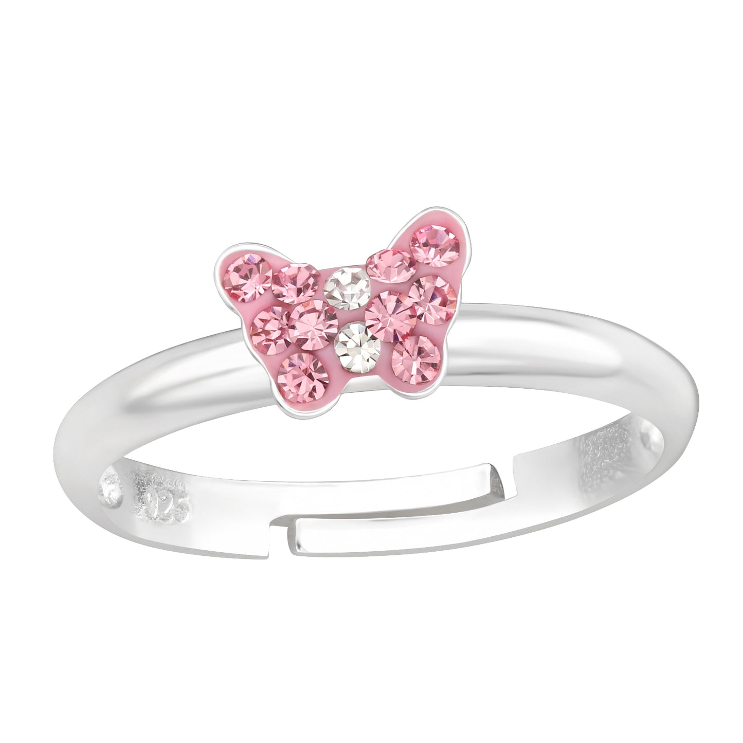 Adjustable Pink Butterfly Ring for Children