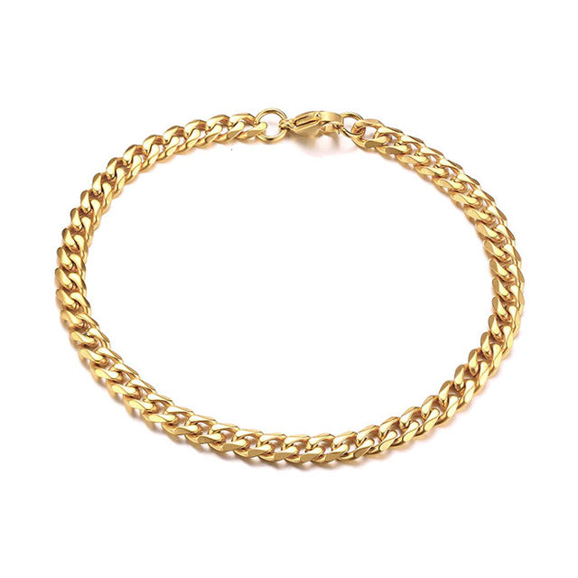 14K Gold Cuban Link Bracelet 2mm 3mm 4mm Curb Layering Chain -  Denmark