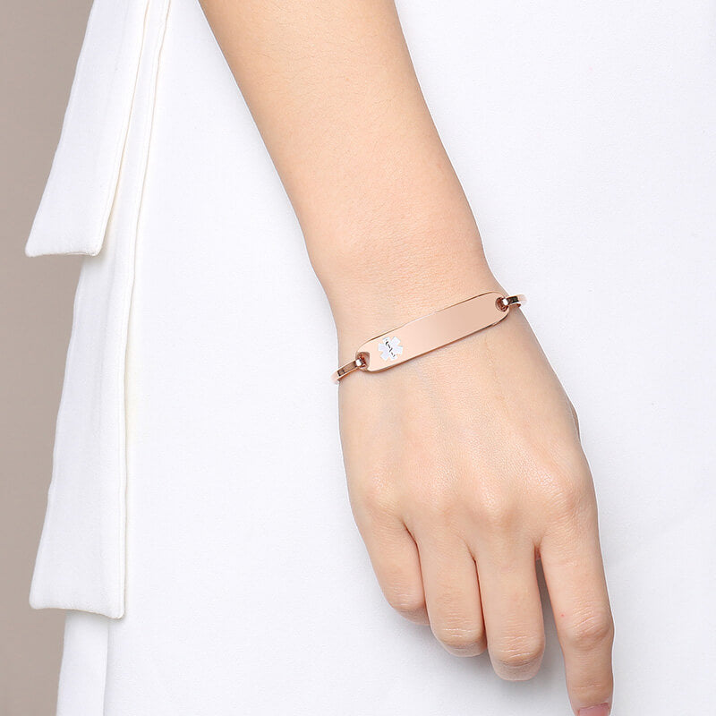 ROSE GOLD Medical ID Bangle - Made from Stainless Steel (Blank)