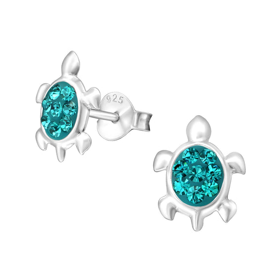 Kids Turtle Earrings blue green