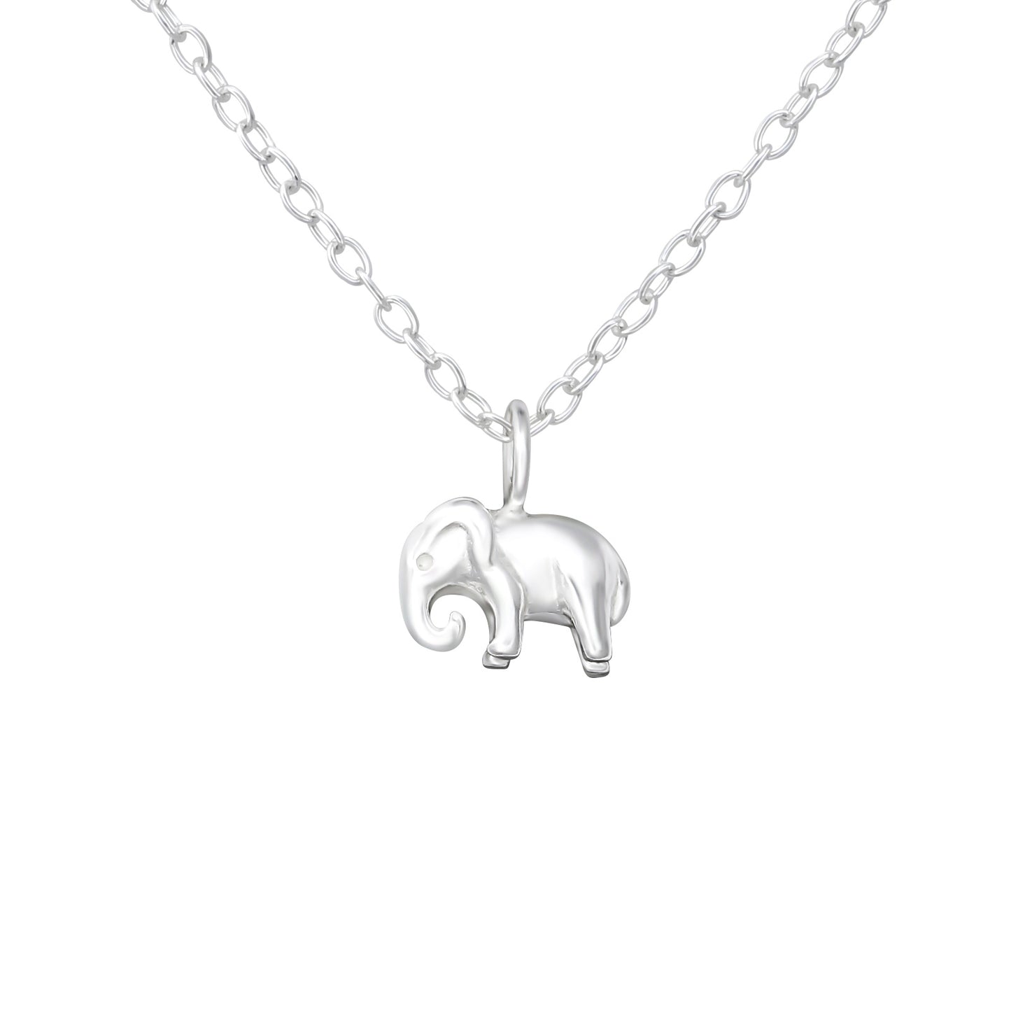 Elephant necklace made from sterling silver silver plated plating. animal elephant