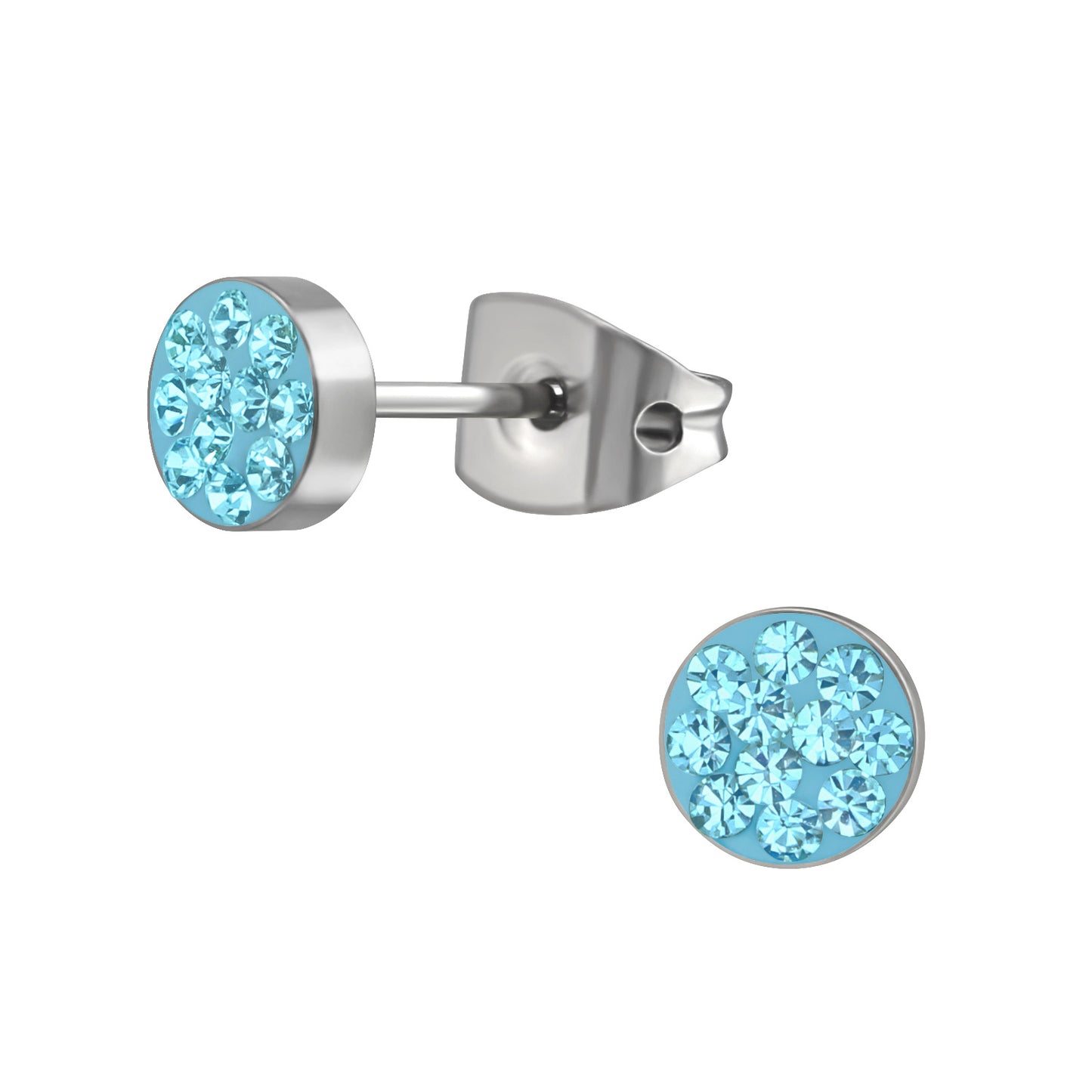 5MM Titanium Studs with Diamonte Crystals