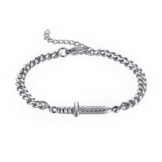 Mens Silver Sword Dagger Bracelet