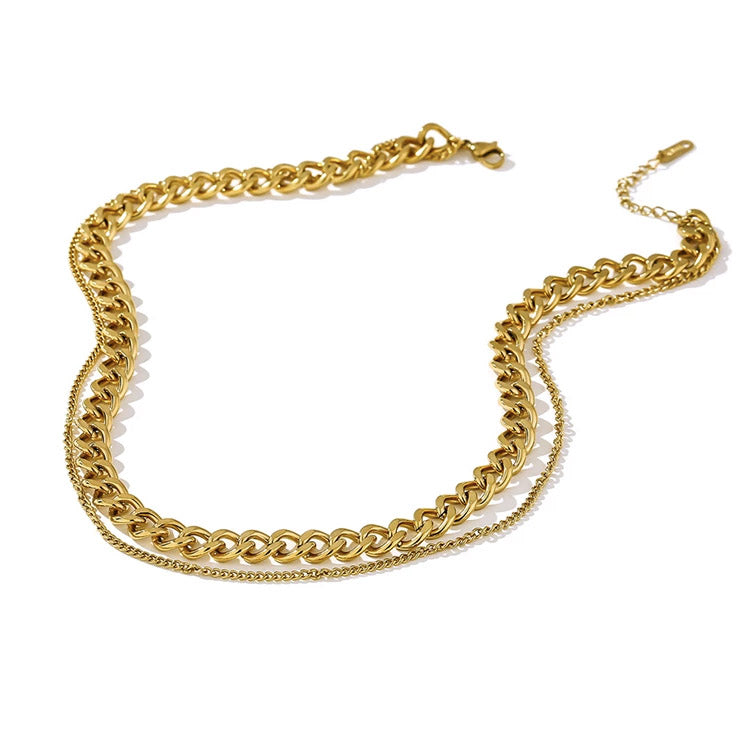 Double gold chain deals design