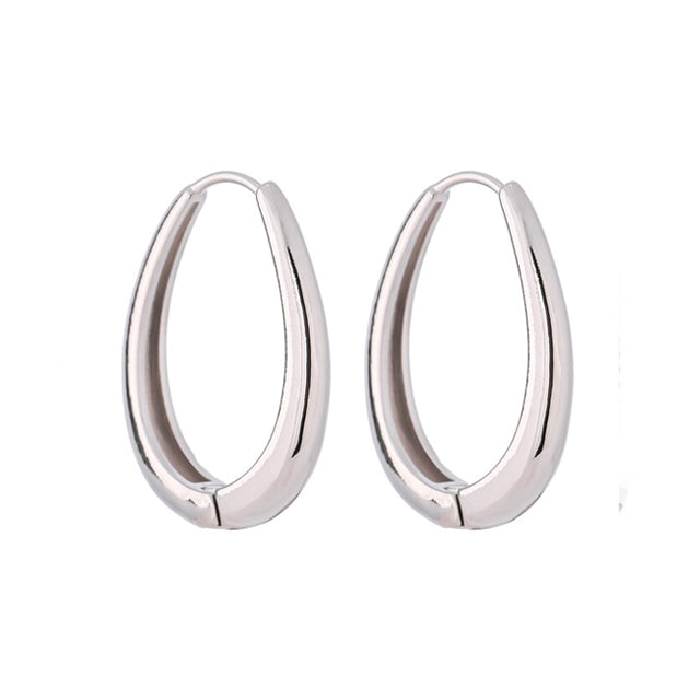 Silver teardrop on sale hoop earrings